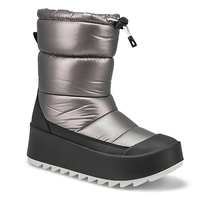 Botte d'hiver imp. plateforme, Meteor, étain, femme