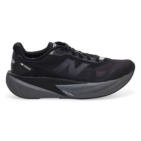 Men's FuelCell Rebel v5 Performance Running Shoe - Black/Castlerock/Silver Metallic
