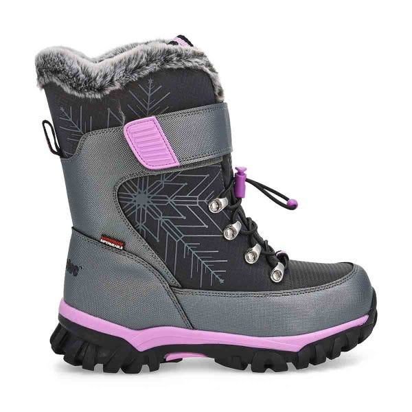 Girls'  Mia Waterproof Winter Boot - Black/Purple