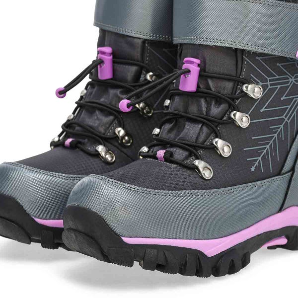 Girls'  Mia Waterproof Winter Boot - Black/Purple