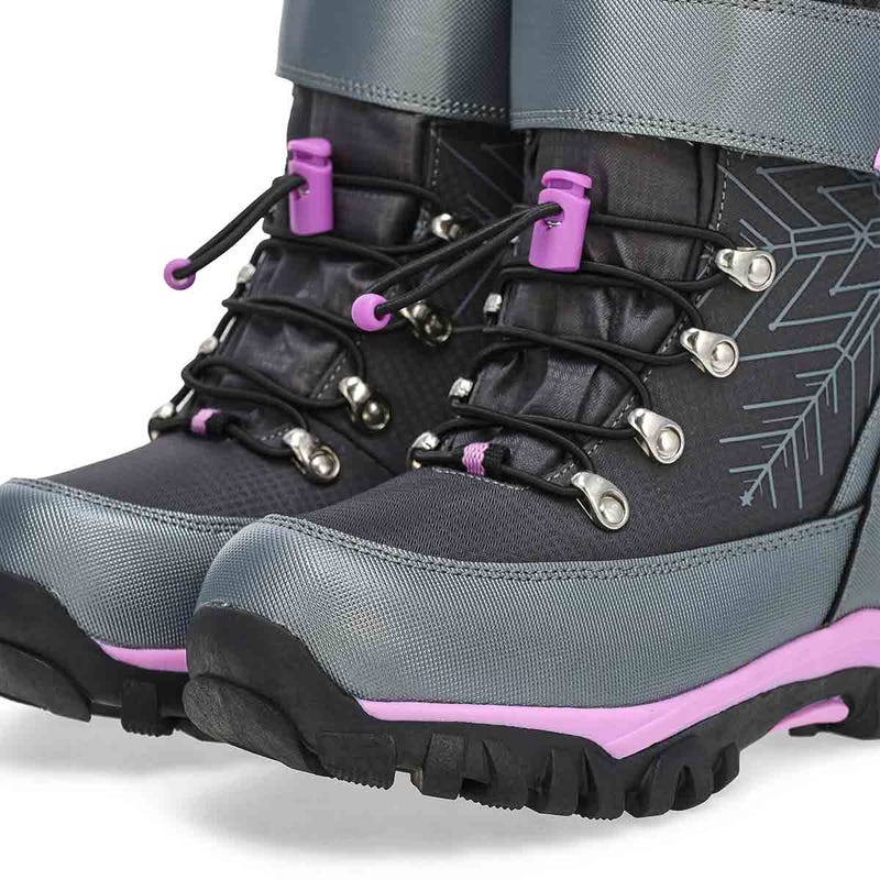 Girls'  Mia Waterproof Winter Boot - Black/Purple