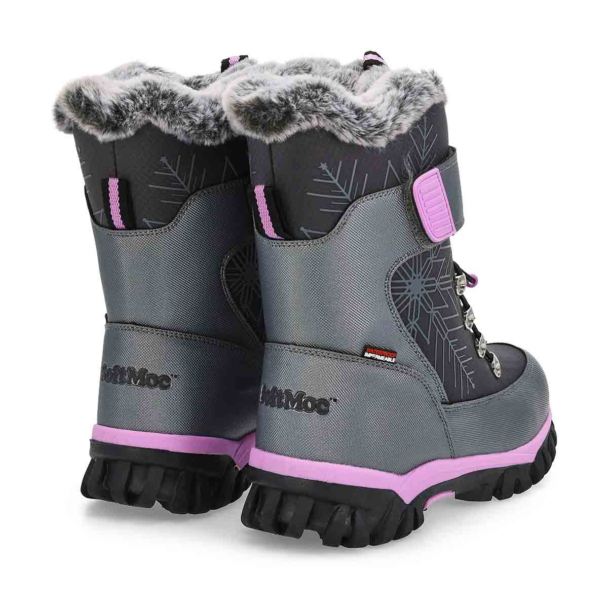 Girls'  Mia Waterproof Winter Boot - Black/Purple