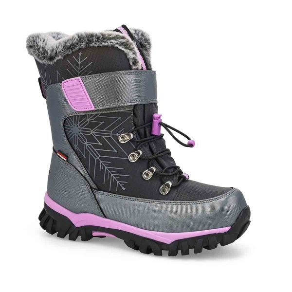 Girls'  Mia Waterproof Winter Boot - Black/Purple