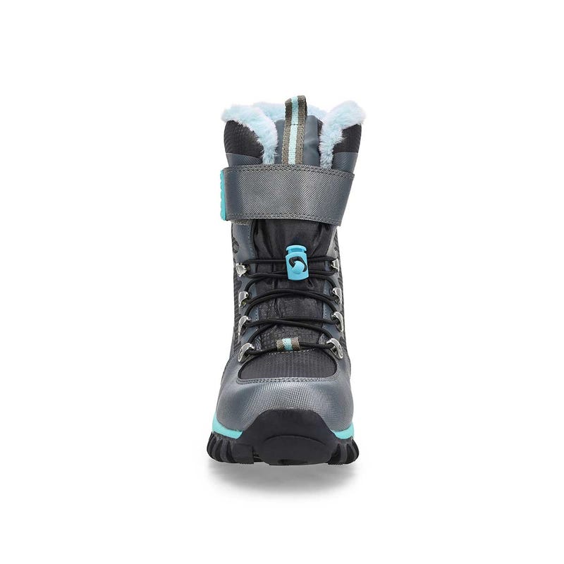 Girls'  Mia Waterproof Winter Boot - Charcoal/Turquoise