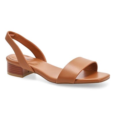 Lds Milania Casual Heeled Sandal - Tan