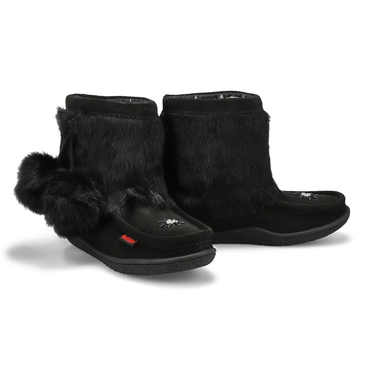 Women's Minimuk Pom 2 Waterproof SoftMocs - Black/Black