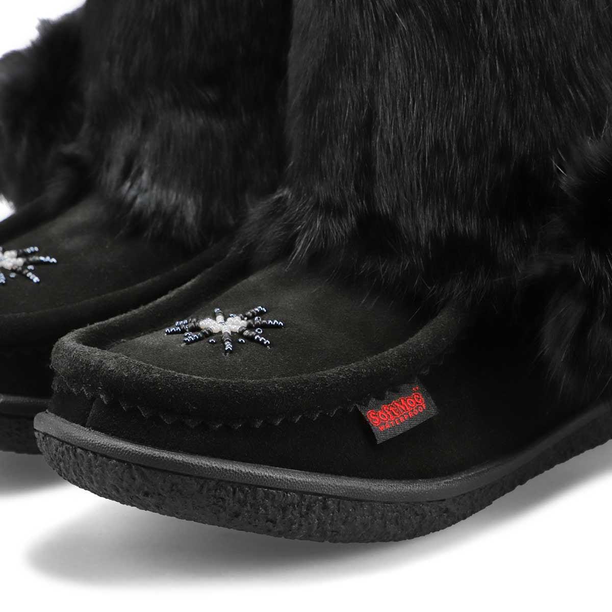 Women's Minimuk Pom 2 Waterproof SoftMocs - Black/Black