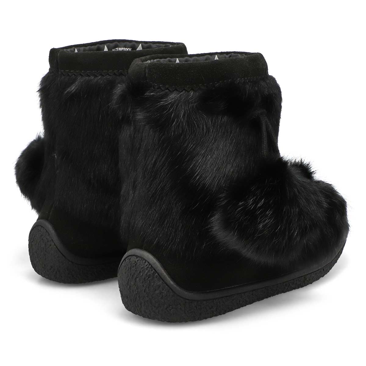 Women's Minimuk Pom 2 Waterproof SoftMocs - Black/Black