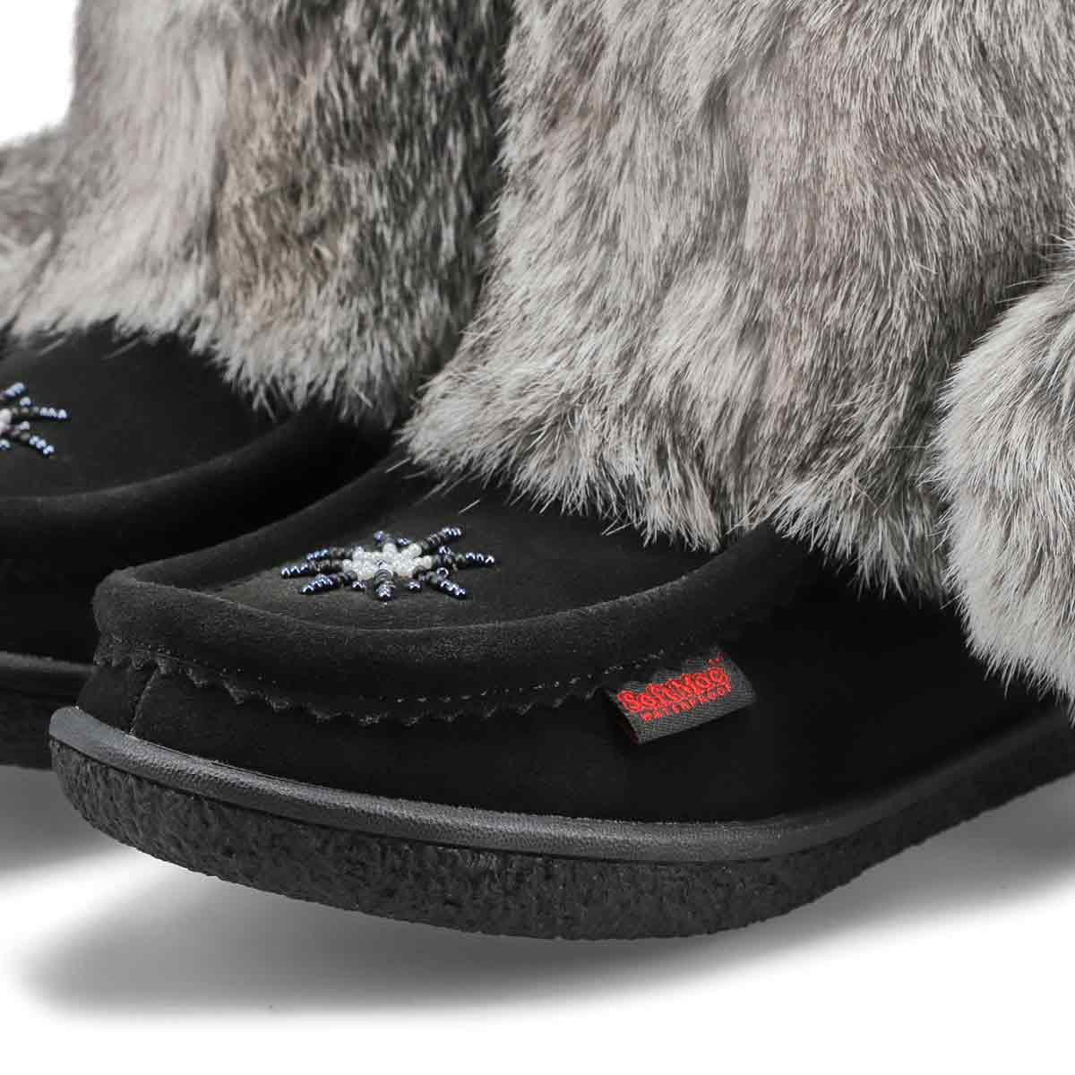 Women's Minimuk Pom 2 Waterproof SoftMocs - Black/Grey