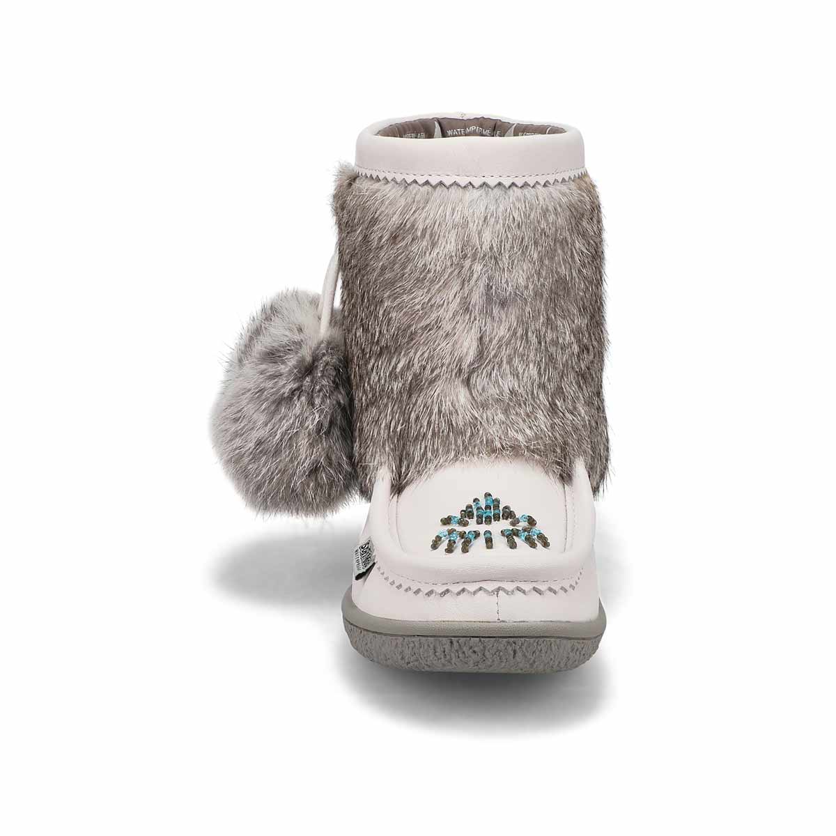 Women s Minimuk Pom 2 Waterproof SoftMocs White