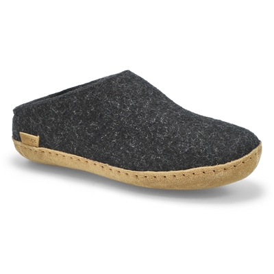 Lds Model B Open Back Slipper - Charcoal