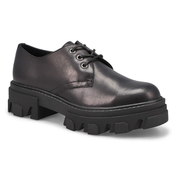 Women's Molly Leather Platform Casual Shoe - Black