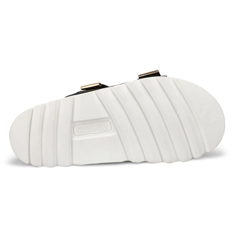 Sandale en cuir à 2 brides MYSARIA, noir, femmes