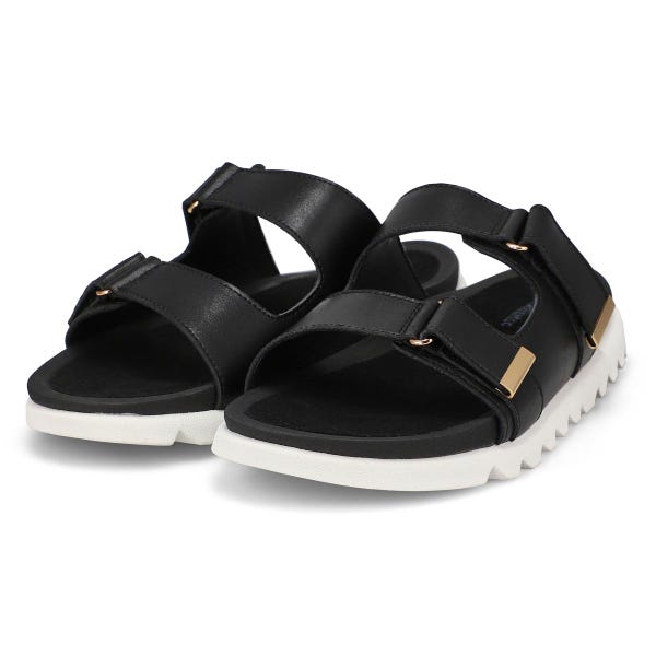 Sandale en cuir à 2 brides MYSARIA, noir, femmes