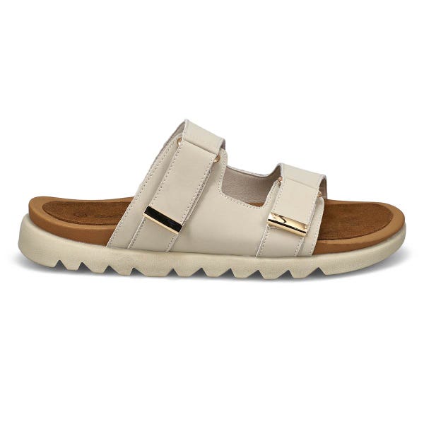 Sandale en cuir à 2 brides MYSARIA, craie, femmes