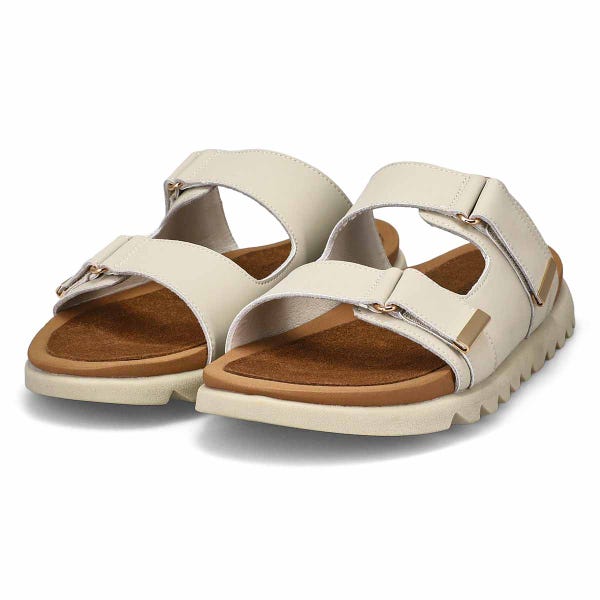 Sandale en cuir à 2 brides MYSARIA, craie, femmes