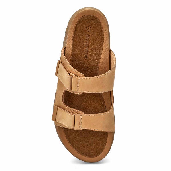 Sandale en cuir à 2 brides MYSARIA, moka, femmes