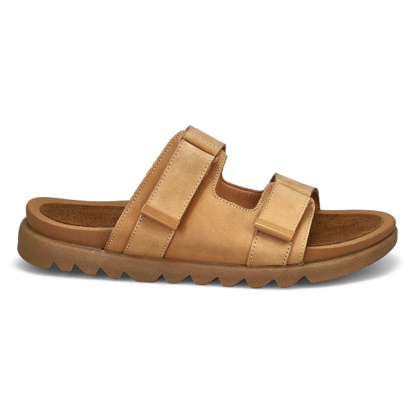 Sandale en cuir à 2 brides MYSARIA, moka, femmes