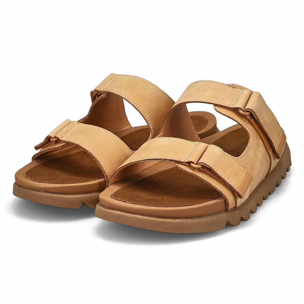Sandale en cuir à 2 brides MYSARIA, moka, femmes