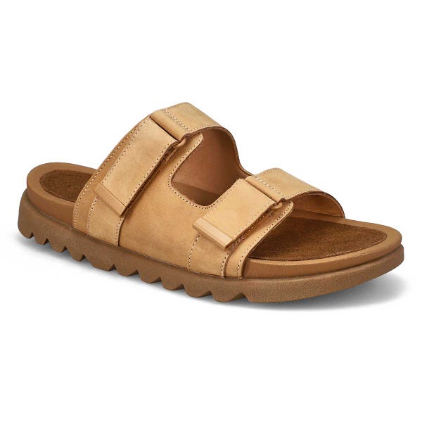 Sandale en cuir à 2 brides MYSARIA, moka, femmes