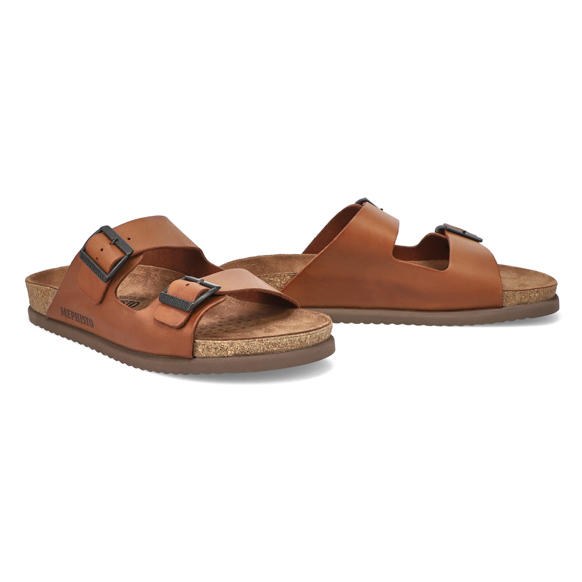 Men's Nerio Scratch Cork Footbed 2 Strap Sandal - Chestnut