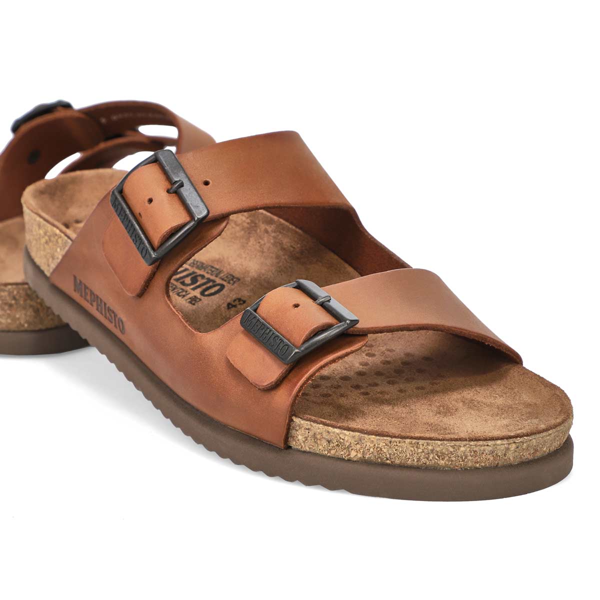 Men's Nerio Scratch Cork Footbed 2 Strap Sandal - Chestnut