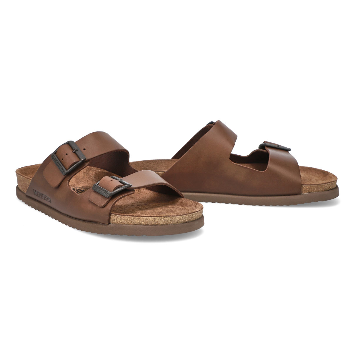 Men's Nerio Scratch Cork Footbed 2 Strap Sandal - Dark Brown