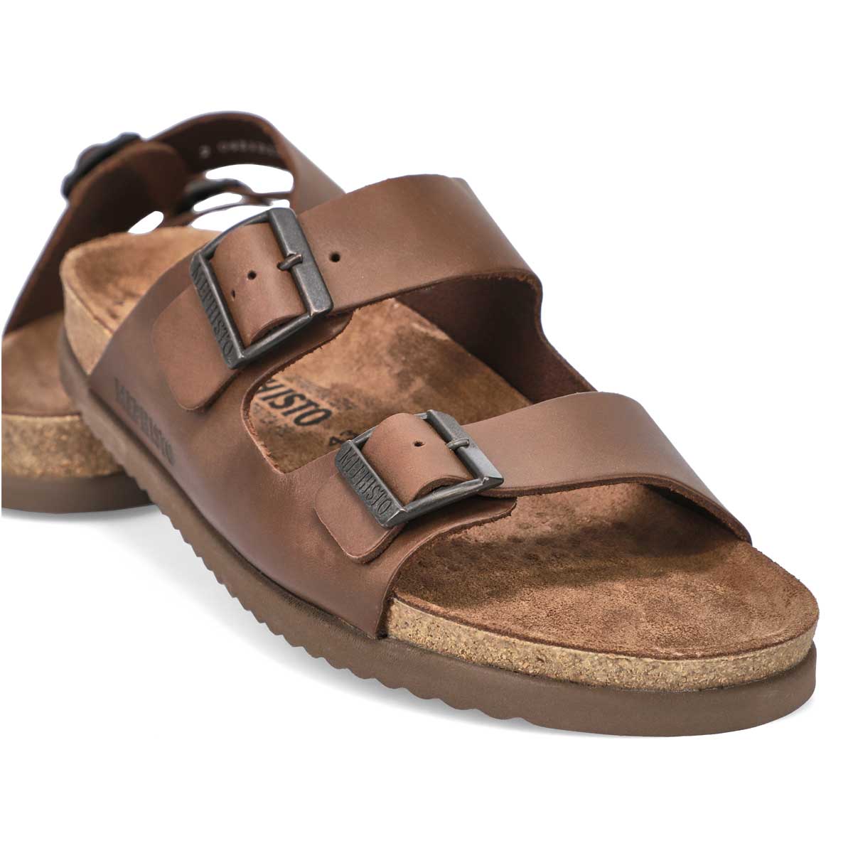 Men's Nerio Scratch Cork Footbed 2 Strap Sandal - Dark Brown