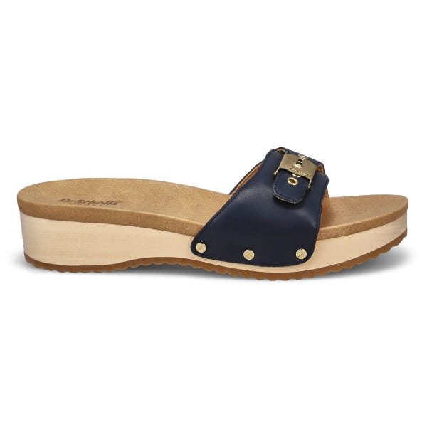 Claquette en cuir ORIGINAL TOO LEATHER, marine, femmes