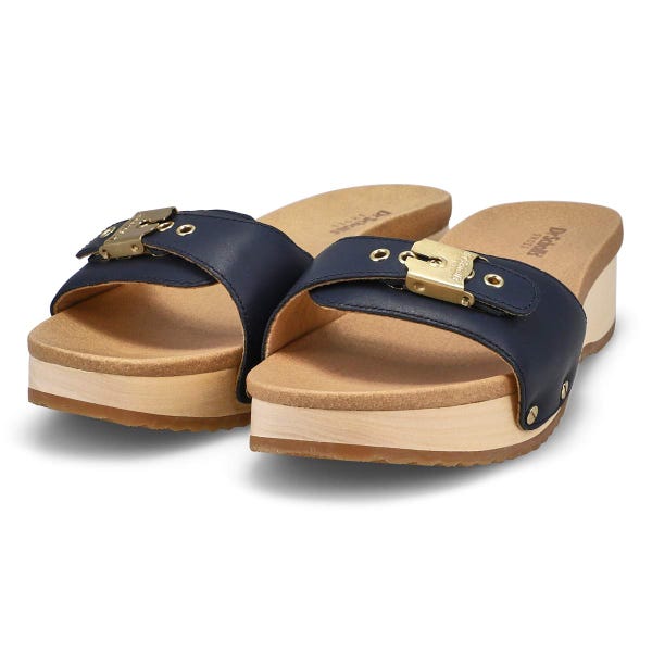 Claquette en cuir ORIGINAL TOO LEATHER, marine, femmes