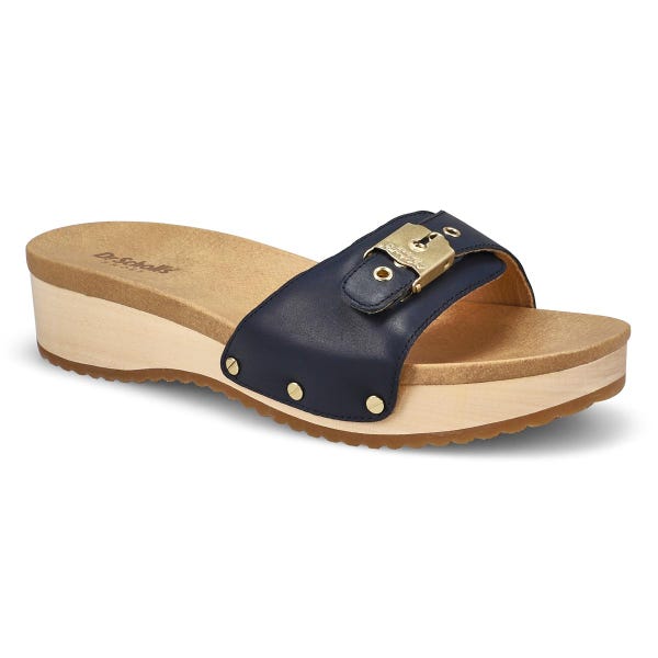 Claquette en cuir ORIGINAL TOO LEATHER, marine, femmes