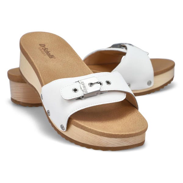 Claquette en cuir ORIGINAL TOO LEATHER, blanc, femmes