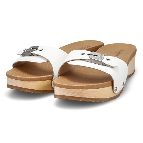 Claquette en cuir ORIGINAL TOO LEATHER, blanc, femmes