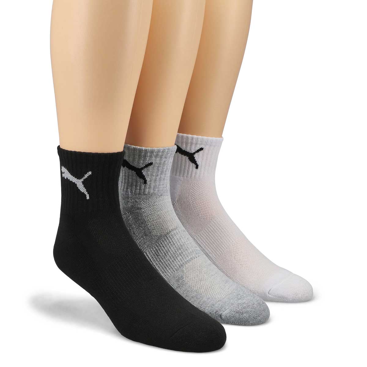 Men s Core Basics Quarter Crew Sock 6 Pack White