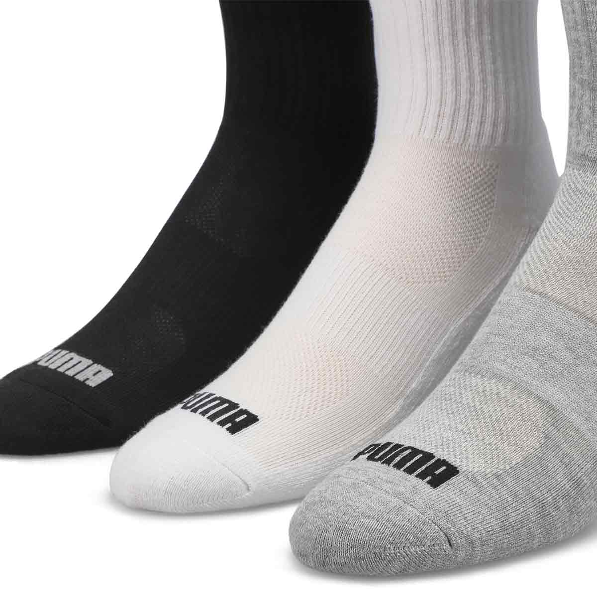 Men's Core Basics Crew Sock 6 Pack - White/Black/Grey