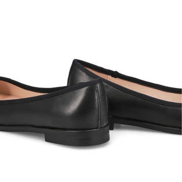 Women's Paislee Leather Ballerina Flat - Black