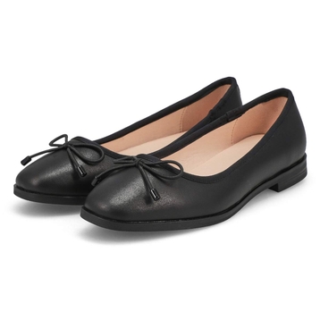 Women's Paislee Leather Ballerina Flat - Black