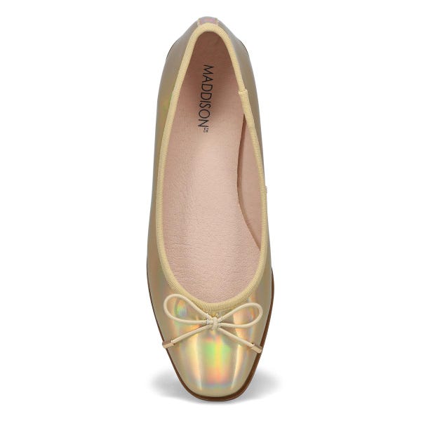 Women's Paislee-M Leather Ballerina Flat - Gold