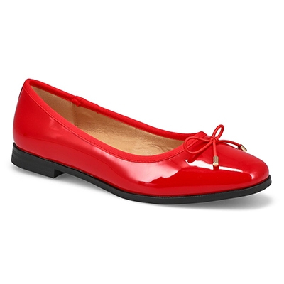 Lds Paislee-P Patent Leather Ballerina Flat - Red