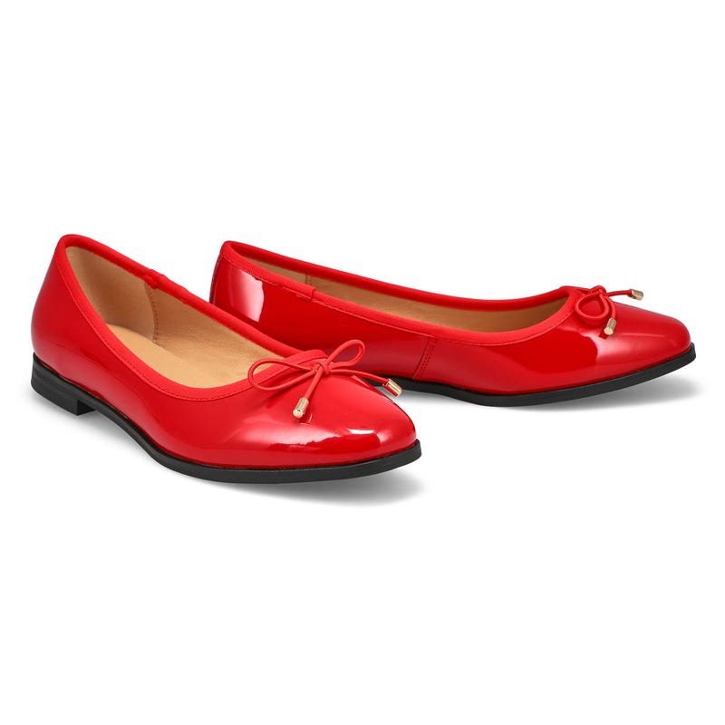 Women's Paislee-P Patent Leather Ballerina Flat - Red