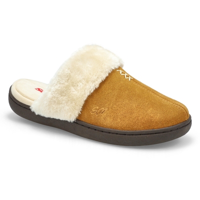 Lds Pauline Open Back Slipper - Chestnut