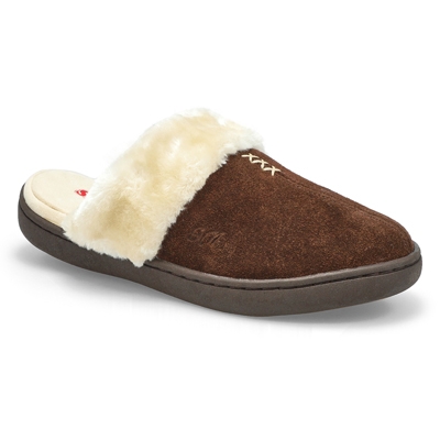 Lds Pauline Open Back Slipper - Chocolate