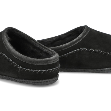 Men's Pauly III Suede Open Slipper - Black