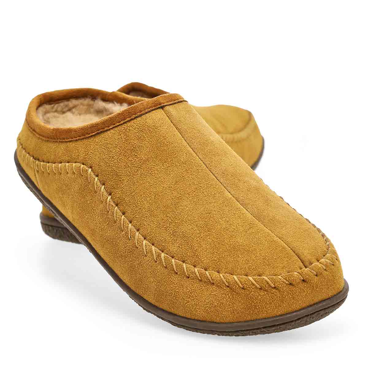 Men's  Pauly IV Suede Open Slipper - Chestnut