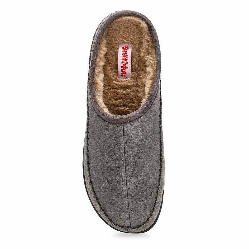 Pantoufle ouverte en suède pour hommes Pauly IV - Gris