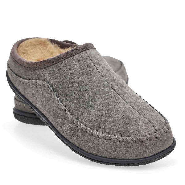 Pantoufle ouverte en suède pour hommes Pauly IV - Gris