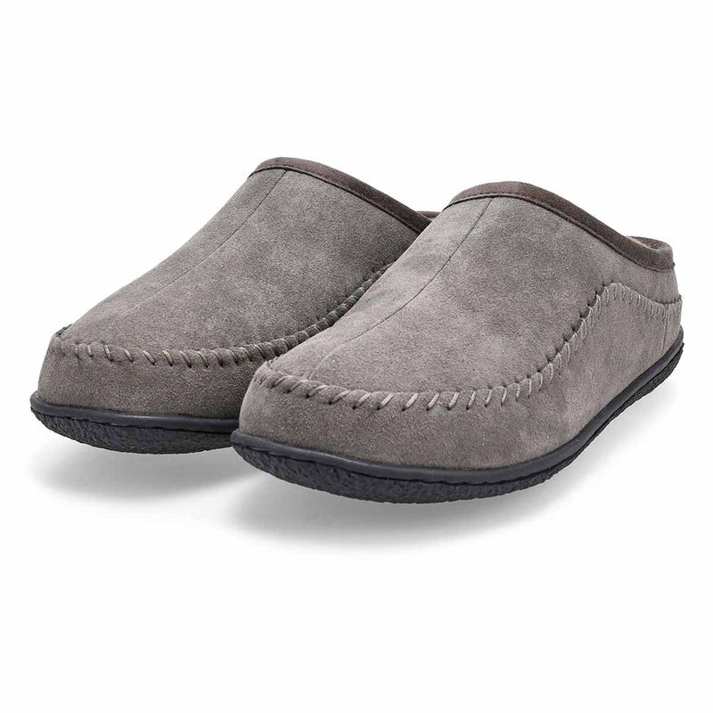 Pantoufle ouverte en suède pour hommes Pauly IV - Gris