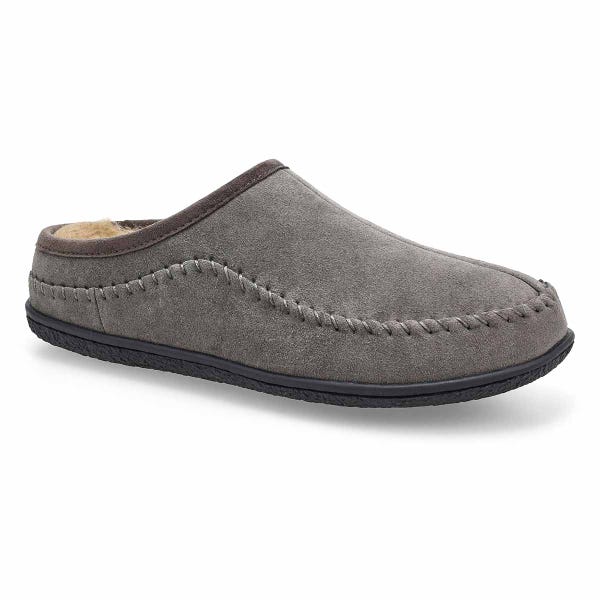 Pantoufle ouverte en suède pour hommes Pauly IV - Gris