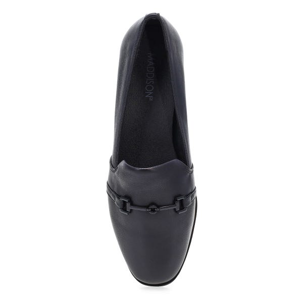 Women's  Peyton Bit Leather Slip On Flat - Black