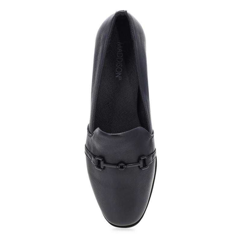 Women's  Peyton Bit Leather Slip On Flat - Black